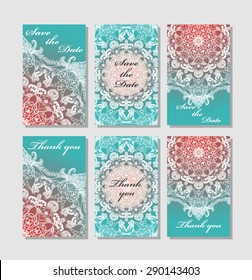 Vintage vector card templates. Can be used for Save The Date, baby shower, mothers day, valentines day, birthday cards, invitations. Template Vector response card save the date card