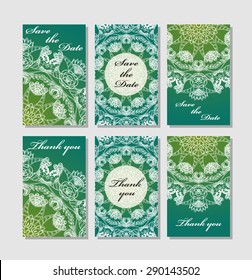 Vintage vector card templates. Can be used for Save The Date, baby shower, mothers day, valentines day, birthday cards, invitations. Template Vector response card save the date card