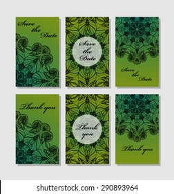 Vintage vector card templates. Can be used for Save The Date, baby shower, mothers day, valentines day, birthday cards, invitations. Template Vector response card save the date card