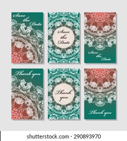 Vintage vector card templates. Can be used for Save The Date, baby shower, mothers day, valentines day, birthday cards, invitations. Template Vector response card save the date card