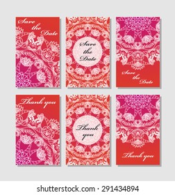 Vintage vector card templates. Can be used for Save The Date, baby shower, mothers day, valentines day, birthday cards, invitations. Template Vector response card save the date card