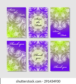 Vintage vector card templates. Can be used for Save The Date, baby shower, mothers day, valentines day, birthday cards, invitations. Template Vector response card save the date card