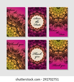 Vintage vector card templates. Can be used for Save The Date, baby shower, mothers day, valentines day, birthday cards, invitations. Template Vector response card save the date card