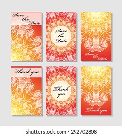 Vintage vector card templates. Can be used for Save The Date, baby shower, mothers day, valentines day, birthday cards, invitations. Template Vector response card save the date card
