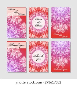 Vintage vector card templates. Can be used for Save The Date, baby shower, mothers day, valentines day, birthday cards, invitations. Template Vector response card save the date card