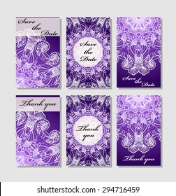 Vintage vector card templates. Can be used for Save The Date, baby shower, mothers day, valentines day, birthday cards, invitations. Template Vector response card save the date card