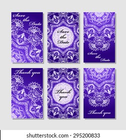 Vintage vector card templates. Can be used for Save The Date, baby shower, mothers day, valentines day, birthday cards, invitations. Template Vector response card save the date card