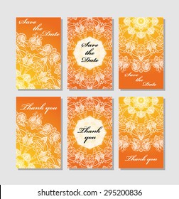 Vintage vector card templates. Can be used for Save The Date, baby shower, mothers day, valentines day, birthday cards, invitations. Template Vector response card save the date card