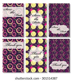 Vintage vector card templates. Can be used for Save The Date, baby shower, mothers day, valentines day, birthday cards, invitations. Template Vector response card save the date card