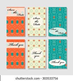 Vintage vector card templates. Can be used for Save The Date, baby shower, mothers day, valentines day, birthday cards, invitations. Template Vector response card save the date card