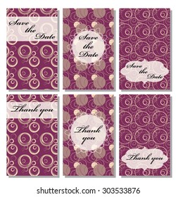 Vintage vector card templates. Can be used for Save The Date, baby shower, mothers day, valentines day, birthday cards, invitations. Template Vector response card save the date card