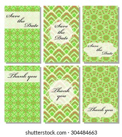 Vintage vector card templates. Can be used for Save The Date, baby shower, mothers day, valentines day, birthday cards, invitations. Template Vector response card save the date card