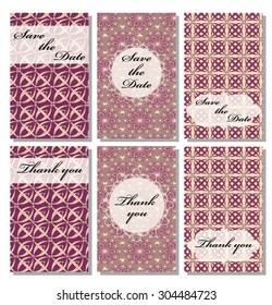 Vintage vector card templates. Can be used for Save The Date, baby shower, mothers day, valentines day, birthday cards, invitations. Template Vector flower response card save the date card