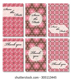 Vintage vector card templates. Can be used for Save The Date, baby shower, mothers day, valentines day, birthday cards, invitations. Template Vector flower response card save the date card