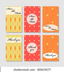 Vintage vector card templates. Can be used for Save The Date, baby shower, mothers day, valentines day, birthday cards, invitations. Template Vector response card save the date card