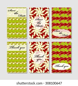 Vintage vector card templates. Can be used for Save The Date, baby shower, mothers day, valentines day, birthday cards, invitations. Template Vector response card save the date card