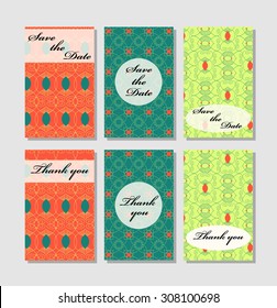 Vintage vector card templates. Can be used for Save The Date, baby shower, mothers day, valentines day, birthday cards, invitations. Template Vector response card save the date card