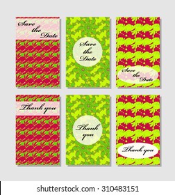 Vintage vector card templates. Can be used for Save The Date, baby shower, mothers day, valentines day, birthday cards, invitations. Template Vector response card save the date card