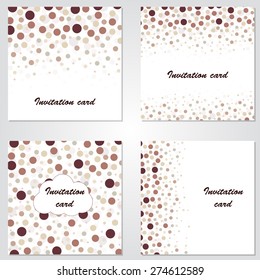 Vintage vector card templates. Greeting postcard with circle elements. Vector illustration