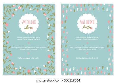 Vintage vector card templates. Wedding invitation, baby shower, menu, flyer, banner template.
