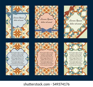 Vintage vector cards templates. Can be used for Save The Date, baby shower, mothers or valentines day, birthday cards, invitations.