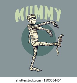 vintage vector cartoon mummy illustration