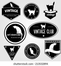 Vintage vector cat's labels 