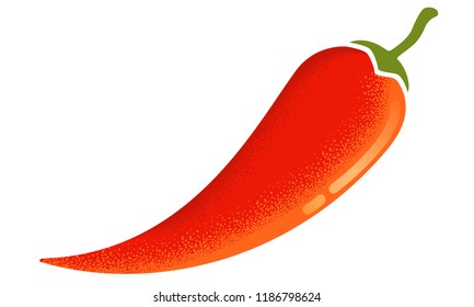 Vintage vector chilli pepper fot Mexican or Thai food. Retro illustration of a chili pepper.