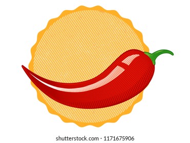 Vintage vector chilli peppers in engraving style. Retro illustration of a chili peppers.