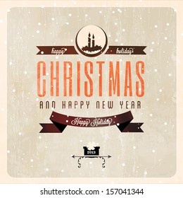 Vintage vector Christmas card