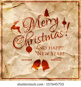 Vintage vector Christmas card