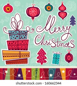 Vintage vector Christmas card