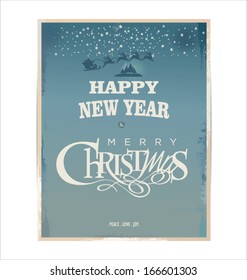 Vintage vector Christmas card