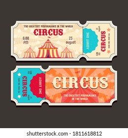 Vintage Vector Circus Show Ticket 