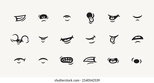 Vintage vector comic mouth vectors. Use these mouths to create difference expressions on a character design.
