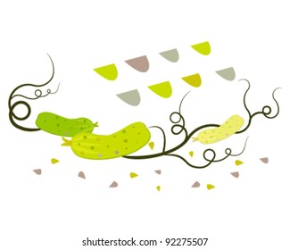 Vintage vector cucumbers
