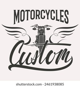 Vintage vector custom motorcycle racer stars logo isolated on white background