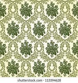 Vintage Vector Damask Floral Brocade Tapestry Wallpaper Background Pattern
