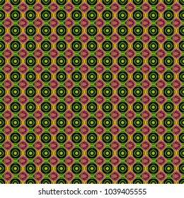 Vintage vector decorative elements in black, green and beige tones. Islam, Arabic, Indian, ottoman motifs. Seamless pattern tile. Perfect for printing on fabric or paper.