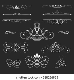 Vintage Vector Decorative Elements, calligraphic design elements and page decoration, exclusive, highest quality, retro style set of ornate floral patterns template