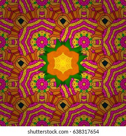 Vintage vector decorative elements. Colored Mandalas on background. Islam, Arabic, Indian, turkish, pakistan, chinese, ottoman motifs. Oriental pattern.