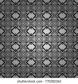 Vintage vector decorative elements in gray, black and white tones. Islam, Arabic, Indian, ottoman motifs. Seamless pattern tile. Perfect for printing on fabric or paper.