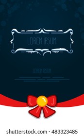 Vintage vector decorative elements in winter style. Set of hand drawn frames with snow, icicles in flat. Badges for cards, congratulation