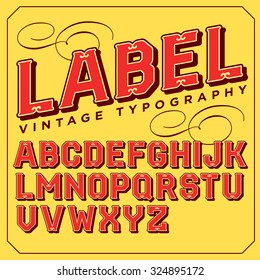 Vintage vector decorative font. Retro type. Stylish retro Victorian typeface.
