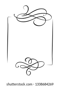 Vintage vector decorative hand drawn frame and borders. Design illustration for book, greeting card, wedding, print