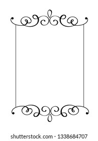 Vintage vector decorative hand drawn frame and borders. Design illustration for book, greeting card, wedding, print, menu