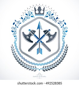 Vintage vector design element. Retro style label, heraldry.