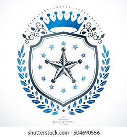 Vintage vector design element. Retro style label, heraldry.