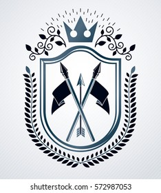 Vintage vector design element. Retro style label, heraldry.