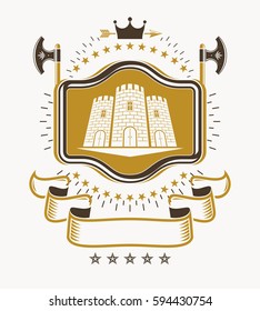 Vintage vector design element. Retro style label, heraldry.